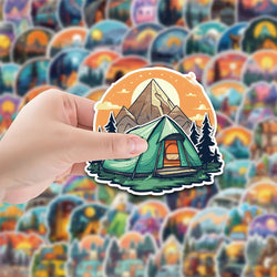 10/30/50/100pcs Mountain Camping Sunrise and Sunset Peaceful Sticker Packs (ONLINE ORDER ONLY)
