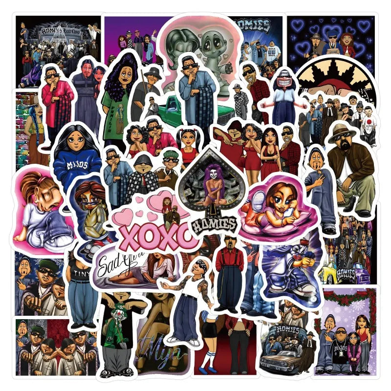50pcs Homies Cartoon Stickers for Laptop, Water Bottle, Car, Phone, Scooter, Fridge (ONLINE ORDER ONLY)