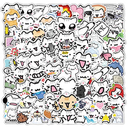 10/30/72PCS Cute Pokky Cat Stickers Kawaii Animal Meme Graffiti Decals Luggage Laptop Phone Guitar Car Bike Skateboard Sticker (ONLINE ORDER ONLY)