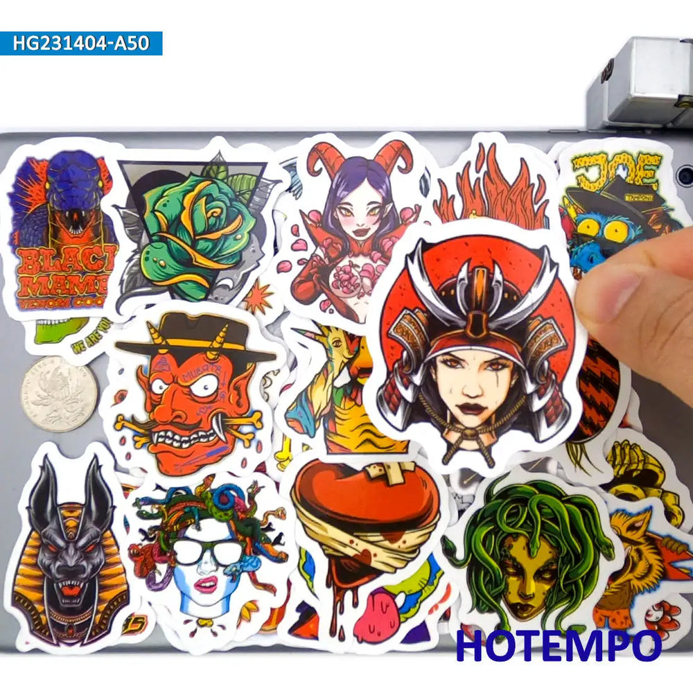20/30/50Piece Cthulhu Monster Demon Zombie Skull Punk Gothic Stickers for Motorcycle Car Skateboard Luggage Phone Laptop Sticker (Online Order Only)