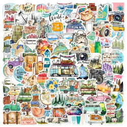10/50/100pcs Outdoor Hiking Camping Travel Graffiti Stickers Aesthetic DIY Laptop Skateboard Motorcycle Cartoon Sticker Toy (ONLINE ORDER ONLY)