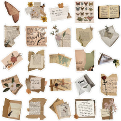 10/25/50pcs Retro English Fragmented  Stickers Decals Cartoon Graffiti DIY  Notebook Luggage Wall Decoration PVC Sticker (ONLINE ORDER ONLY)