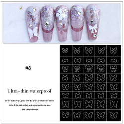 1PC Hollow Airbrush Design Nail Art Hollow Stencils Sticker Love Star Snowflake Butterfly Butterfly French Decal Slider Decors * (Online Order Only)