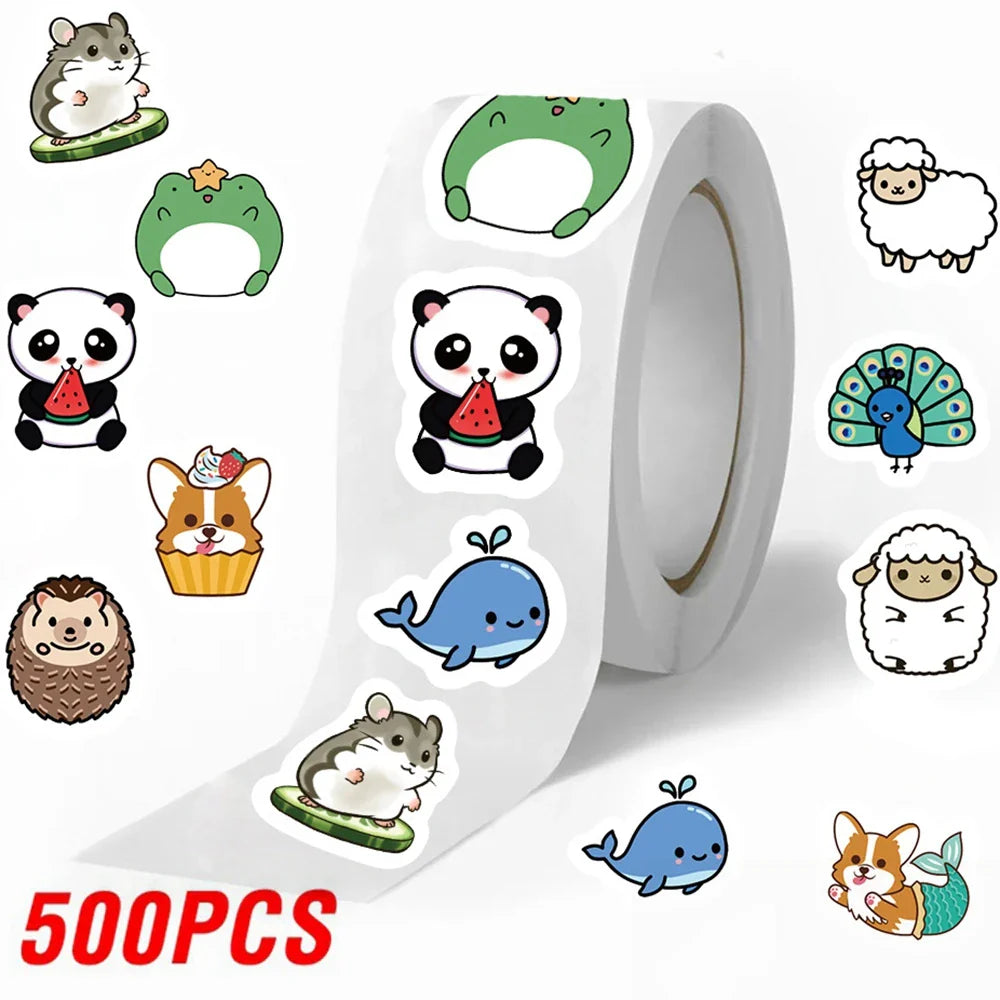 100-500pcs Cute Reward Stickers Animals Sticker For Kids Motivational Star Decals For School Teacher Student Stationery (ONLINE ORDER ONLY)