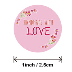 100-500pcs 1Inch DIY Hand Made With Love Label Wedding Stickers Adhesive Sticker Kraft Round Labels Wholesale price (Online Order Only)