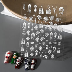 5D Embossed Gingerbread Man Nail Art Sticker Cute Christmas Winter Santa Claus Snowflake Elk Engraved Slider Manicure Decoration (ONLINE ORDER ONLY)