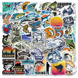 50pcs Outdoor Camping Fishing Graffiti Stickers for Helmet, Wall, DIY Decoration (Online Order Only)