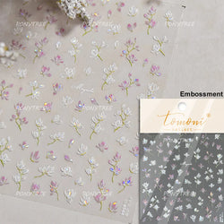 Gold Foil Dried Flowers Leaf Floral Print Daisy Rose Flower Peach Blossom Adhesive Nail Art Decoration Sticker Manicure Decals (ONLINE ORDER ONLY)
