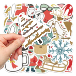 10/27PCS Cute Tree Santa Claus Stickers Merry Christmas Decoration Sticker Packs (Online Order Only)