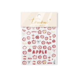 Shiny Attractive Apple Core Peel Cute Fruits Bowknot Tie Star Self Adhesive Nail Art Stickers Charming Rhinestone Manicure Decal (ONLINE ORDER ONLY)