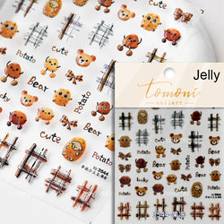 Charm Retro Bear Candy Cake Bowknot Rabbit Bunny Strawberry Footprint Muffin 3D Adhesive Nail Art Stickers Chic Manicure Decals (ONLINE ORDER ONLY)