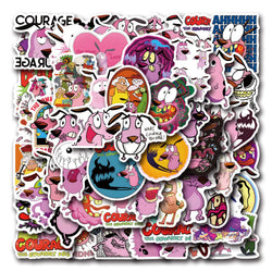10/30/55PCS Curage The Cowardly Dog Stickers Funny Cartoon Anination Cute Dog Graffiti Sticker Laptop Phone Car Decals Kids Toys (ONLINE ORDER ONLY)