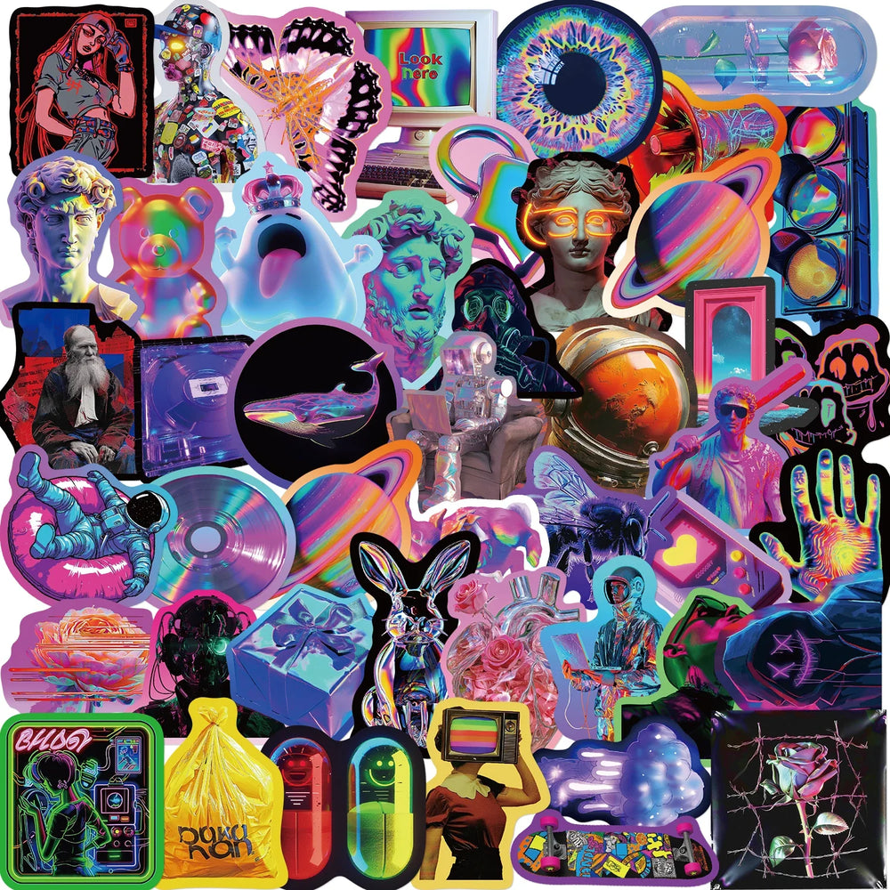 50PCS Cool Punk Art Stickers Aesthetic Laptop Phone Sticker DIY Motorcycle Luggage Car Skateboard Toy (ONLINE ORDER ONLY)