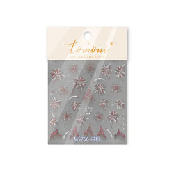 Colorful Fireworks Blooming Castle Romantic Brilliant Sky Self Adhesive Nail Art Stickers Star Shiny Rhinestone Manicure Decals (Online Order Only)