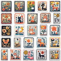 10/30/50PCS Cute Cartoon Stamp Flower Animal Stickers DIY Skateboard Phone Bike Suitcase Laptop Notebook Bike Kids Sticker Toys (ONLINE ORDER ONLY)