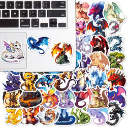 10/30/50PCS Cool Dragon Stickers Cartoon Decoration DIY Kids Toys Fridge Luggage Laptop Phone Guitar Car Bike Skateboard Sticker (Online Order Only)