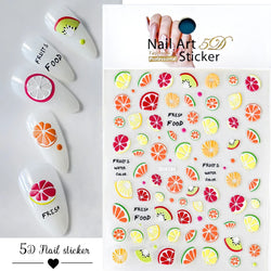 1Pc Sweet Cute Fresh Red Cherry Pattern Nail Stickers Self Adhesive Fruit Design Decals Women & Girls Homemade Manicure Supplies (ONLINE ORDER ONLY)