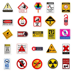 10/30/50PCS Warning Slogans PVC Sticker Aesthetic DIY Children's Decoration Scrapbooking Stationery School Supplies for Kids (ONLINE ORDER ONLY)