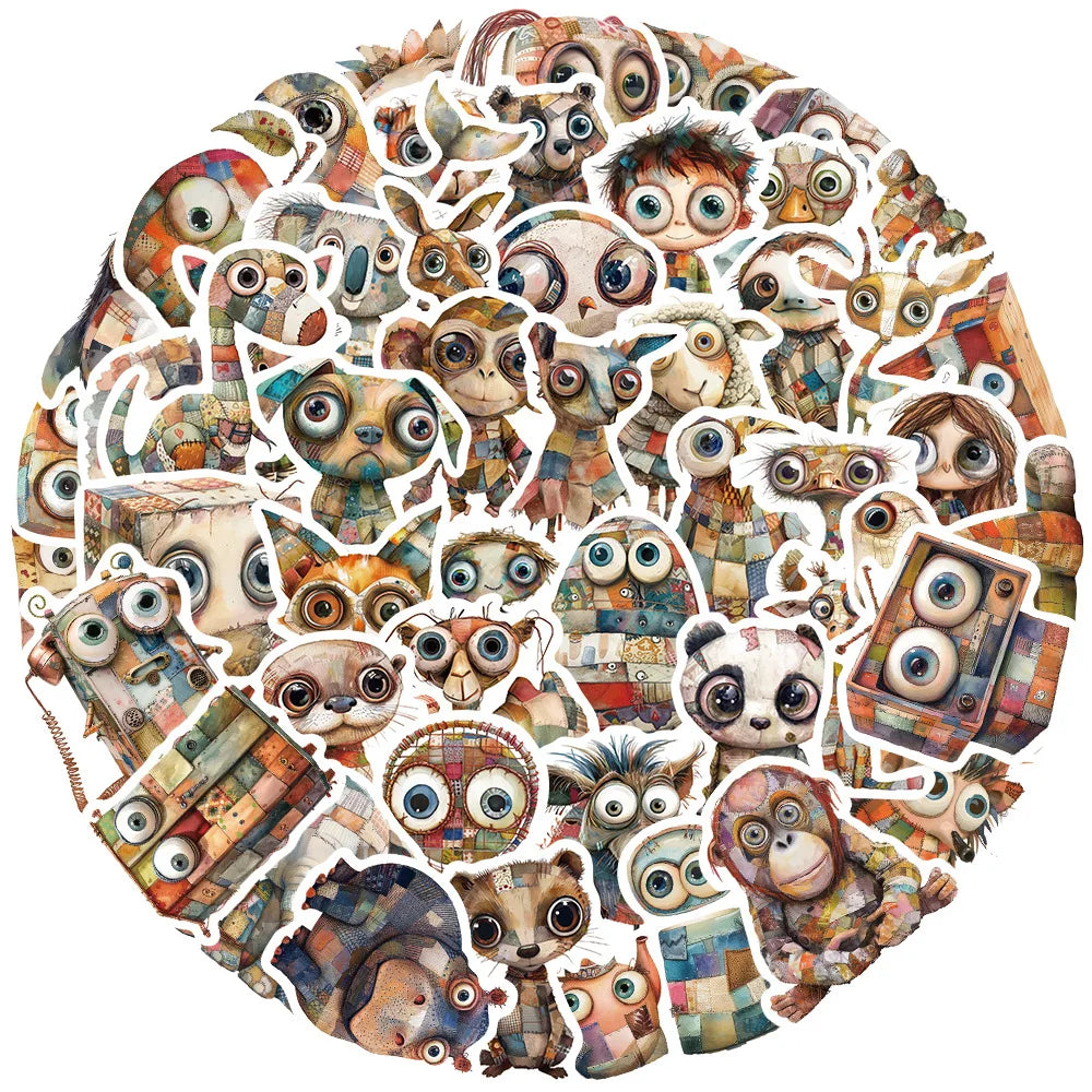 Retro Whimsical Character Stickers Waterproof Decal for Laptop, Motorcycle, Luggage, Snowboard, Fridge, Car (10/30/50pcs) (ONLINE ORDER ONLY)