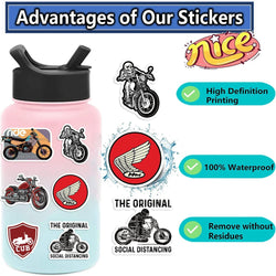 50Pcs Fashion Vintage Motorcycle Stickers Retro Aesthetic Bike Phone Car Skateboard Laptop Sticker Decal Classic Kids Toy (ONLINE ORDER ONLY)
