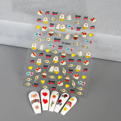 1pc Bohemian Valentine Nail Stickers 3D Self-Adhesive Fantasy Nail Art Glitter Sun, Heart, Lock, Star & Moon Designs Nail Decals (ONLINE ORDER ONLY)
