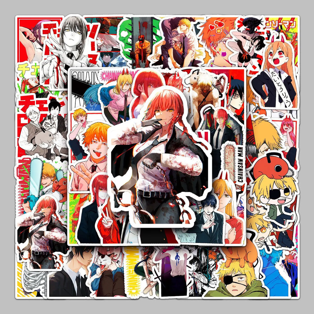 51pcs Chainsawman Graffiti Stickers for Helmet, Desktop, Wall Decoration, DIY Pack Wholesale (Online Order Only)