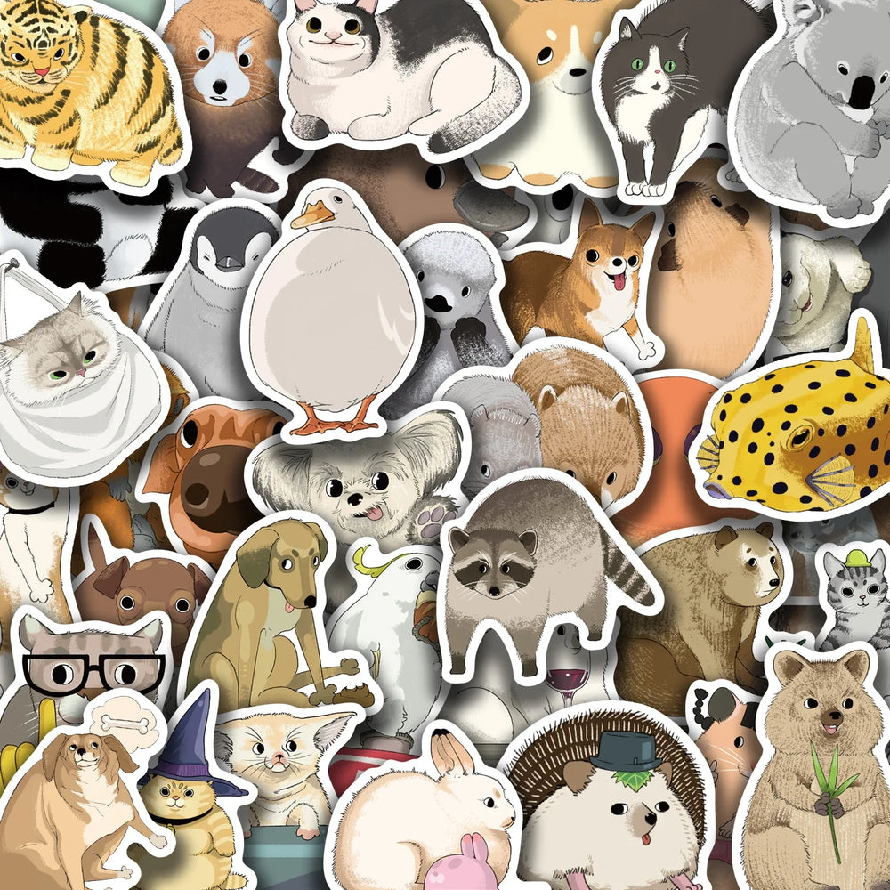 50PCS Mixed Animals Rabbit Panda Cat Sticker Aesthetic DIY Korean Stationery Decoration Scrapbooking School Supplies (ONLINE ORDER ONLY)