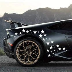 60pcs Five-pointed Star Car Body DIY Stickers Set, Racing Door Side Vinyl Decal Night Run Sport Competition Style Decorative (ONLINE ORDER ONLY)