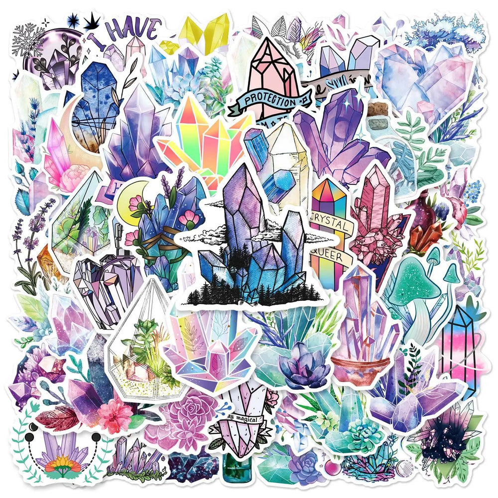 Boho Crystal Graffiti Stickers for DIY Scrapbook, Suitcase, Water Bottle, Phone, Laptop, Guitar, Car - 10/25/50pcs (ONLINE ORDER ONLY)