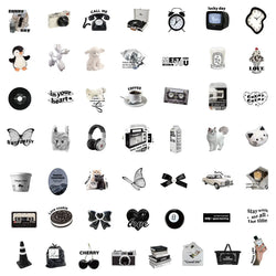 Etori Life 50pcs Cartoon Cute Exquisit Literary Objects Student DIY Laptops, Scrapbooks,Stationery Decoration Stickers (ONLINE ORDER ONLY)