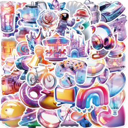 50PCS Cartoon 3D Gift Stickers DIY Diary Laptop Luggage Skateboard Aesthetic Scrapbook DIY Child Phone Stationery Supply for Kid (Online Order Only)