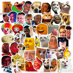 10/30/50pcs Graffiti Funny Meme Stickers DIY Scrapbooking Stationary Travel Luggage Car Laptop Waterproof Sticker Toy Decal (Online Order Only)