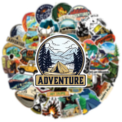 Outdoor Camping Graffiti Stickers - Waterproof Decals for Skateboard, Motorcycle, Laptop, Car, Bike (10/30/50pcs) (ONLINE ORDER ONLY)