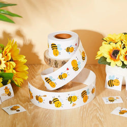 100-500pcs Cartoon Bee Stickers Cute Animal Sticker Waterproof Self-Adhesive Paper Mobile Rewards Sealing Label Decal Stationery (ONLINE ORDER ONLY)