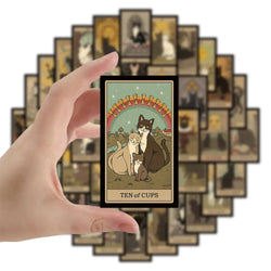 Cat Tarot Cards Stickers - 10/30/53PCS for Phone, Laptop, Luggage, Skateboard, Kids Gift (Online Order Only)