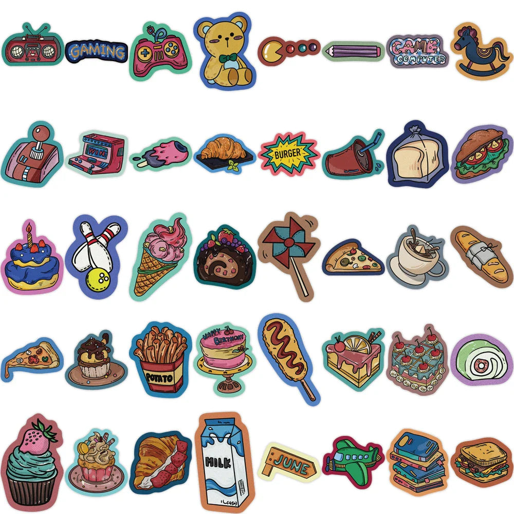 10/40/80pcs American Retro Carnival Stickers Decals Cartoon Graffiti DIY  Notebook Luggage Wall Decoration PVC Sticker (Online Order Only)