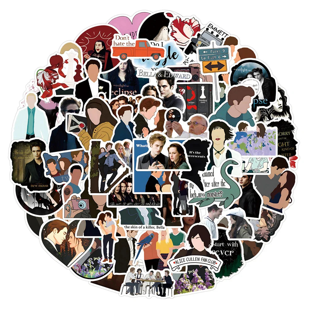 10/30/55/110PCS Movie Twilight Sticker Graffiti Skateboard Refrigerator Motorcycle Bike Water Cup Waterproof Cool Decal Sticker (ONLINE ORDER ONLY)