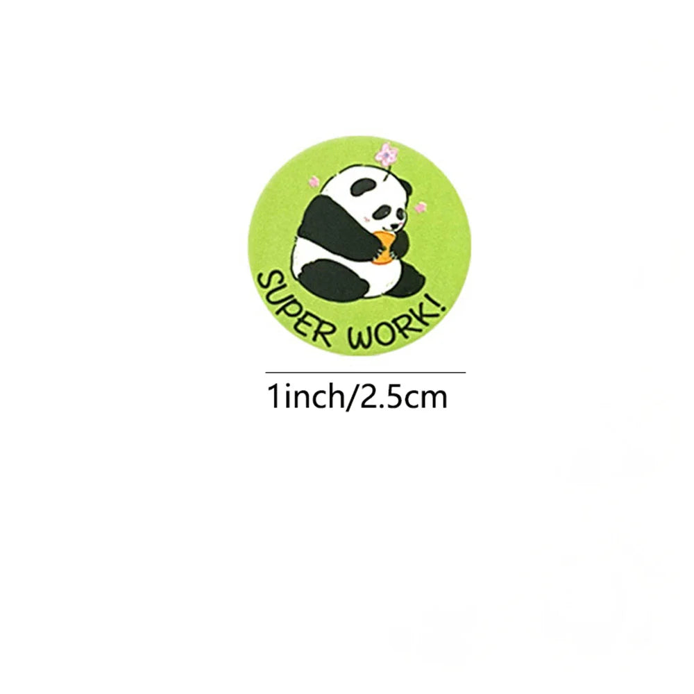 100-500pcs Cute Animal Panda Stickers for Envelope Praise Reward Student Work Label Stationery Seal Lables 1inch/2.5cm (ONLINE ORDER ONLY)