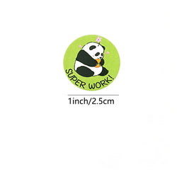 100-500pcs Cute Animal Panda Stickers for Envelope Praise Reward Student Work Label Stationery Seal Lables 1inch/2.5cm (ONLINE ORDER ONLY)