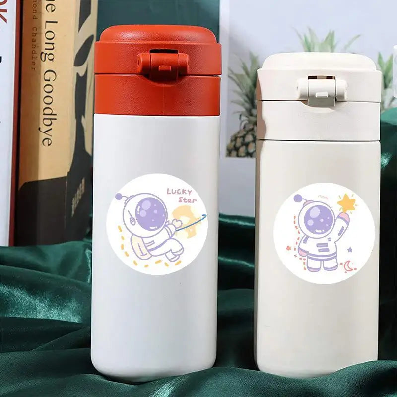 500 Roll Space Astronaut Stickers Cute Bonus Stickers Children's Stationery Notebook DIY Hand Ledger Decorated Office Stationery (Online Order Only)