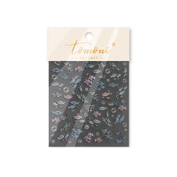 Colorful Shoal of Fish Whale Ocean Shell Conch Starfish Summer Sea Jellyfish Bubble Nail Art Decoration Sticker Manicure Decals (ONLINE ORDER ONLY)