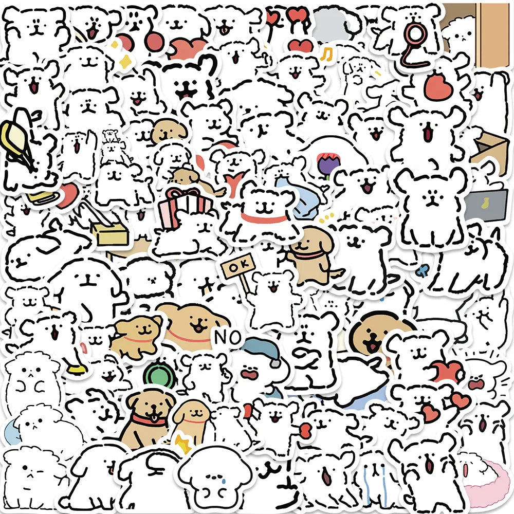 Cartoon Animal Dog Stickers Waterproof Laptop Luggage Skateboard Fridge Decals Kids Gift (Online Order Only)