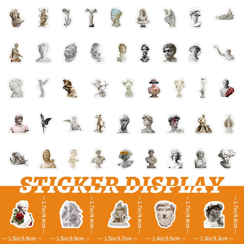 10/30/50/100PCS David Angel Art Statuary Stickers Decals Decoration DIY Waterproof Phone Laptop Fridge Guitar Car Sticker Toys (ONLINE ORDER ONLY)