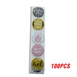 100-500pcs Thank You Sticker Design Diary Christmas Sticker Gift Sealing Sticker Holiday Birthday Party Gift Decoration Label (Online Order Only)