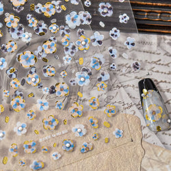 Retro Flowers Petal Pearl Rhinestones Halo Dyeing Chic Daisy Vintage Gold Foil  Floral Designs Nail Art Stickers Manicure Decals (ONLINE ORDER ONLY)