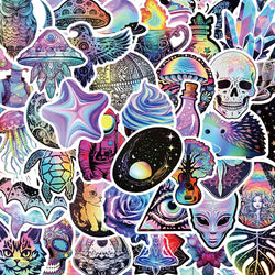 Cool Cartoon Laser Stickers Gothic Decals for Laptop Luggage Phone Car Skateboard Aesthetic 10/30/50pcs (ONLINE ORDER ONLY)
