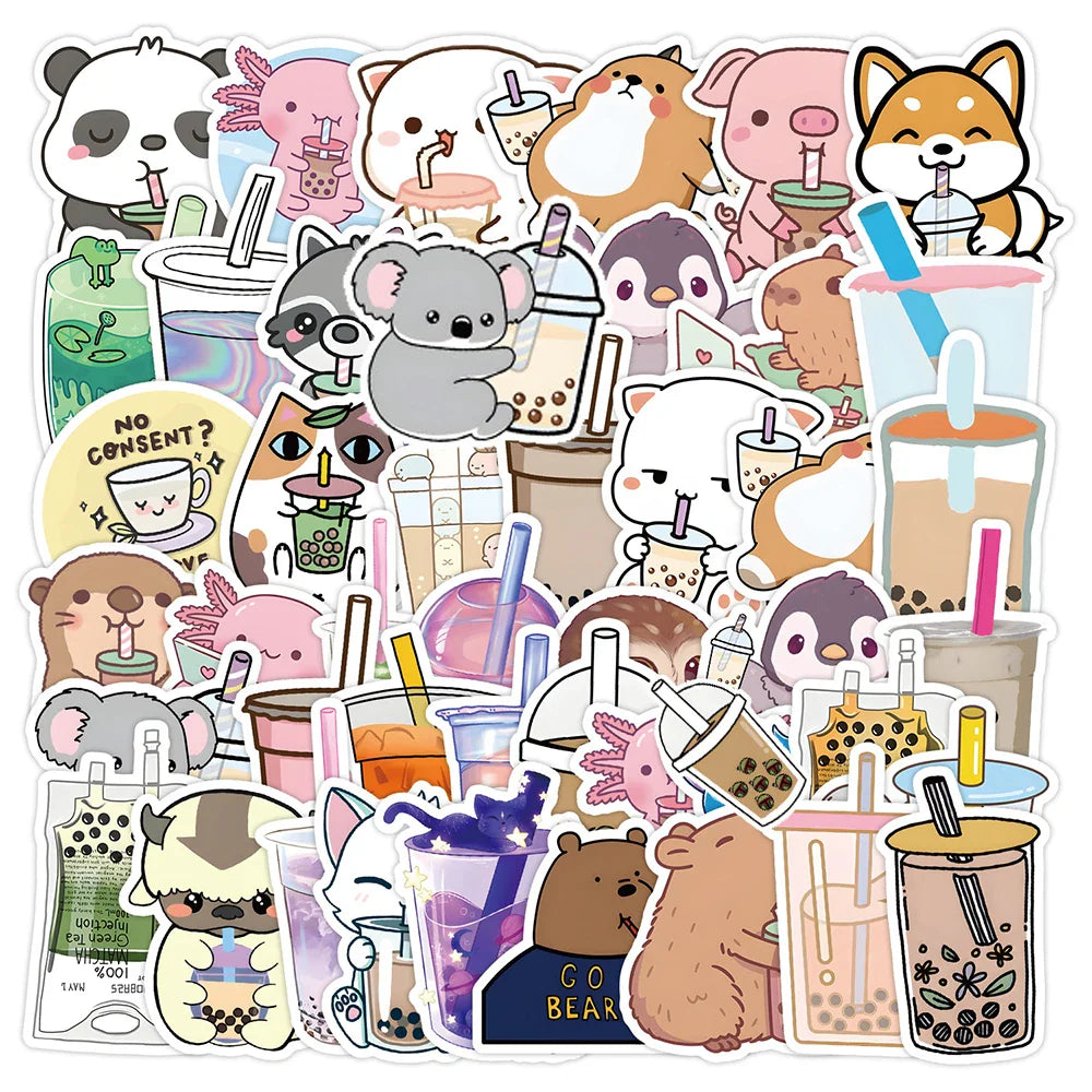 Cute Milk Tea Stickers Pack - Laptop, Phone, Water Bottle, Suitcase Decor (ONLINE ORDER ONLY)