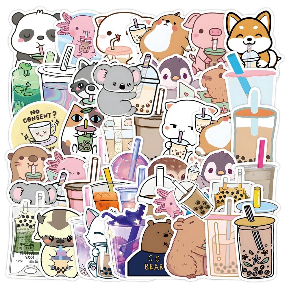 Cute Milk Tea Stickers Pack - Laptop, Phone, Water Bottle, Suitcase Decor (ONLINE ORDER ONLY)