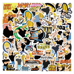 60pcs Johnny Bravo Cartoon Stickers for Luggage, Phone, Skateboard, Computer, Refrigerator (ONLINE ORDER ONLY)