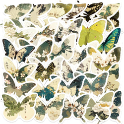 30Pcs Green Butterfly Stickers Vinyl Waterproof Stickers for Laptop Guitar Motorcycle Bike Skateboard Luggage Phone Gift (ONLINE ORDER ONLY)